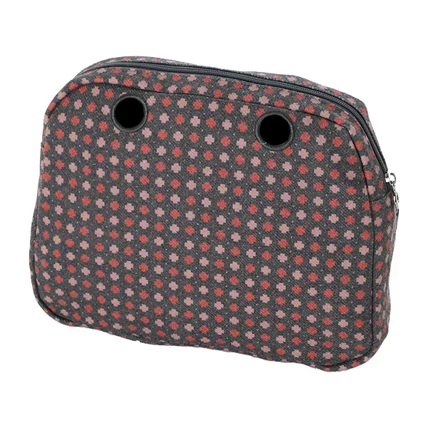 O bag Reverse sac intérieur zip tweed géométrique old pink