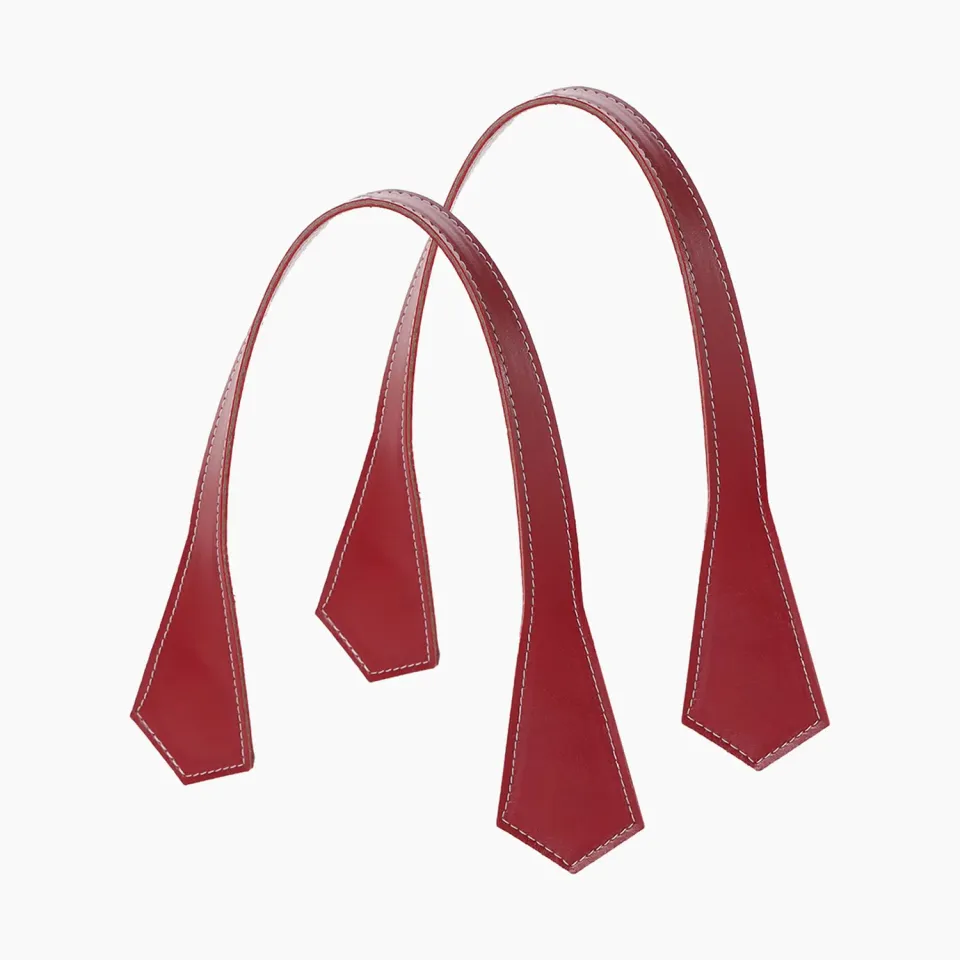 O Bag Short Pointed Cherry anse sac cerise surpiquée