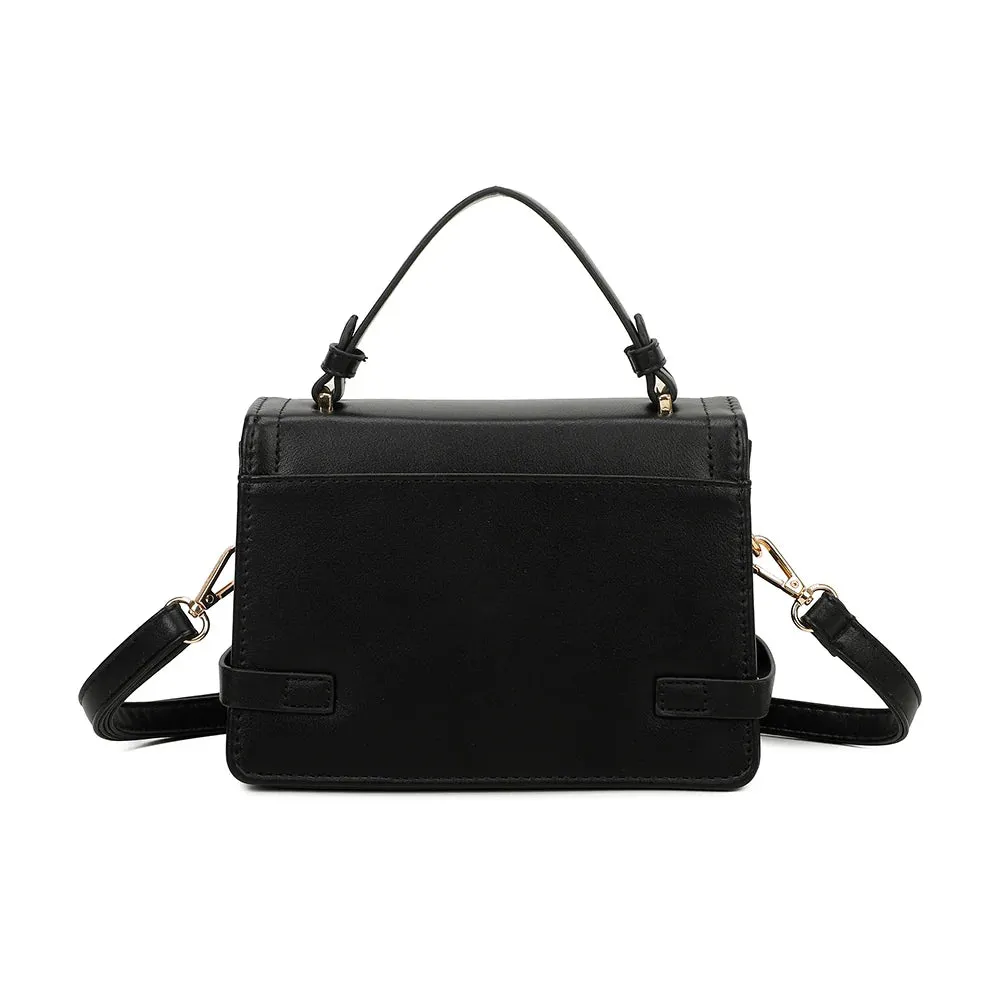 Gallantry Petit Chic petit sac rabat noir doré