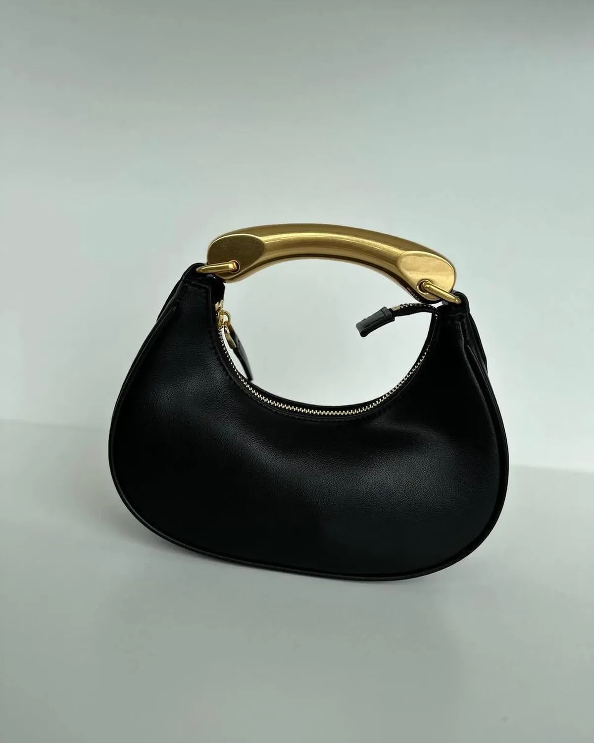 Hexagone Cuir Dino sac à main cuir noir 21 cm