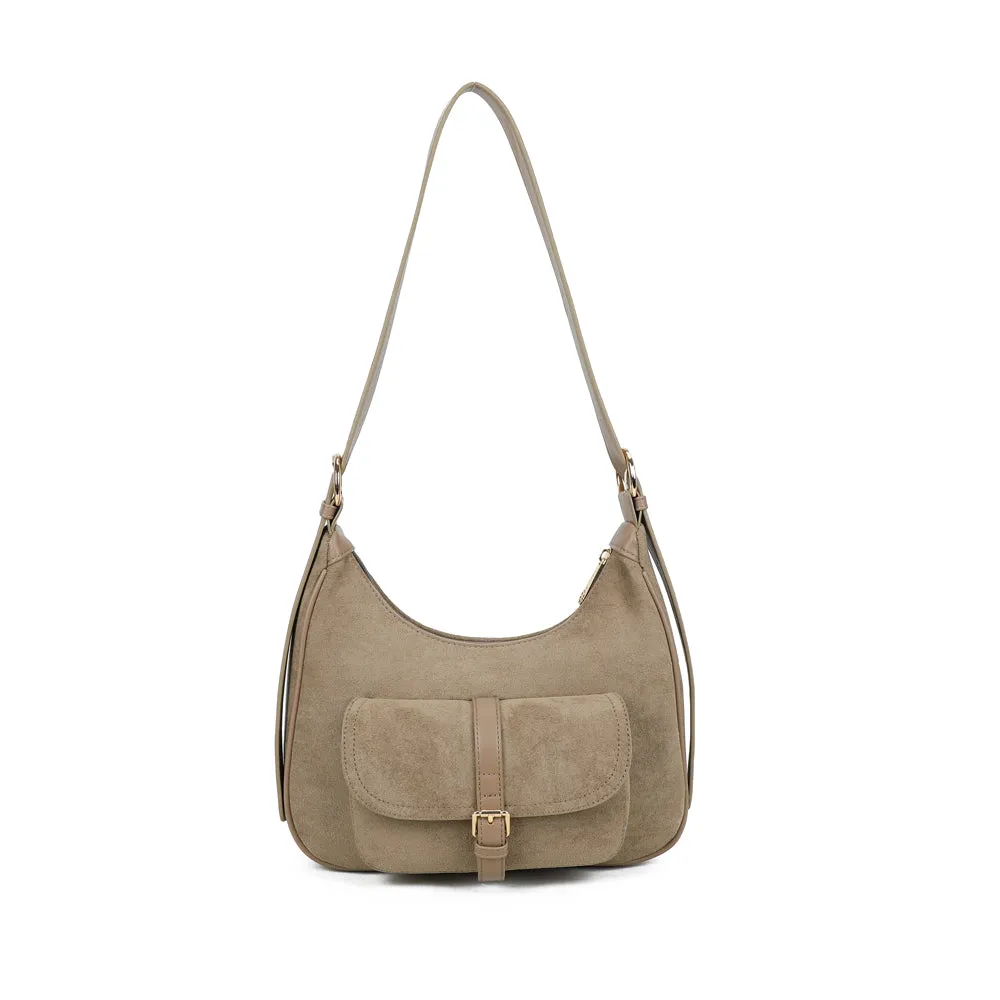 Gallantry Paris La Désirable sac bandoulière taupe foncé suédine