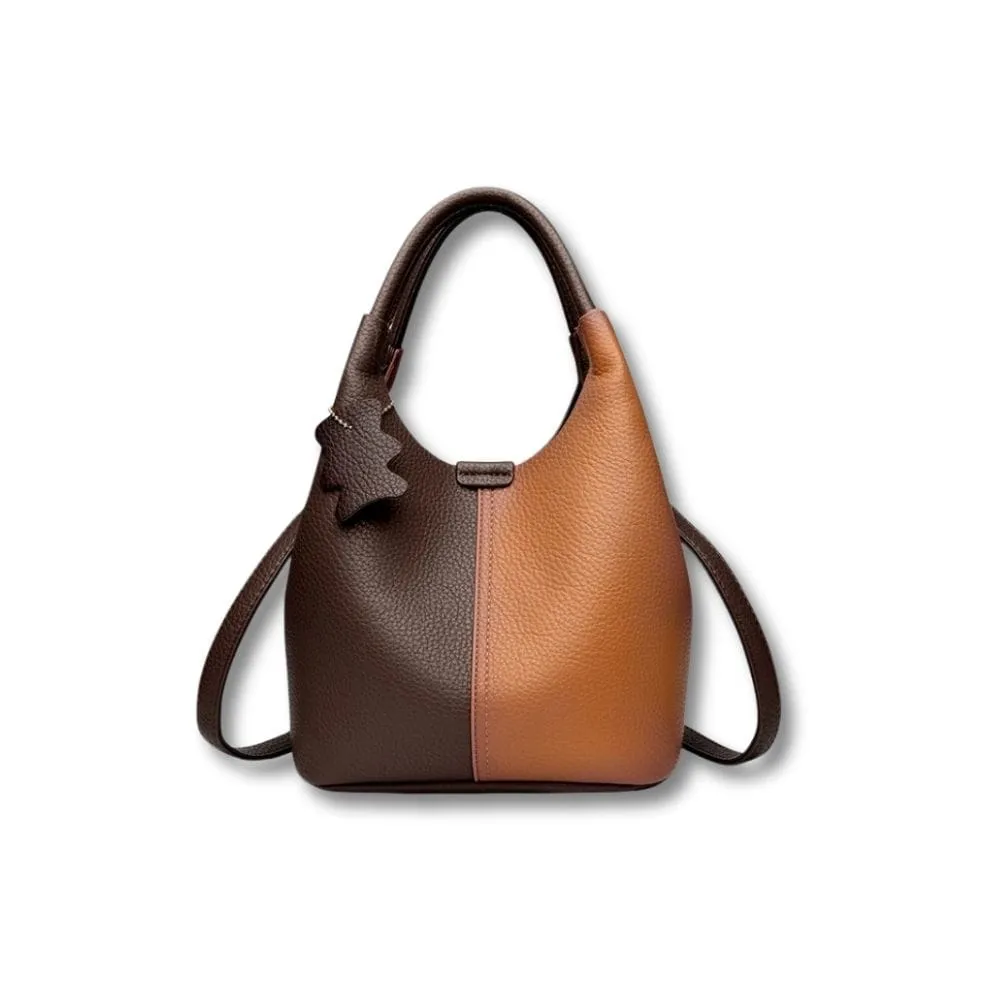 Maison Sacoches Quélia sac seau bicolore bandoulière 24 cm