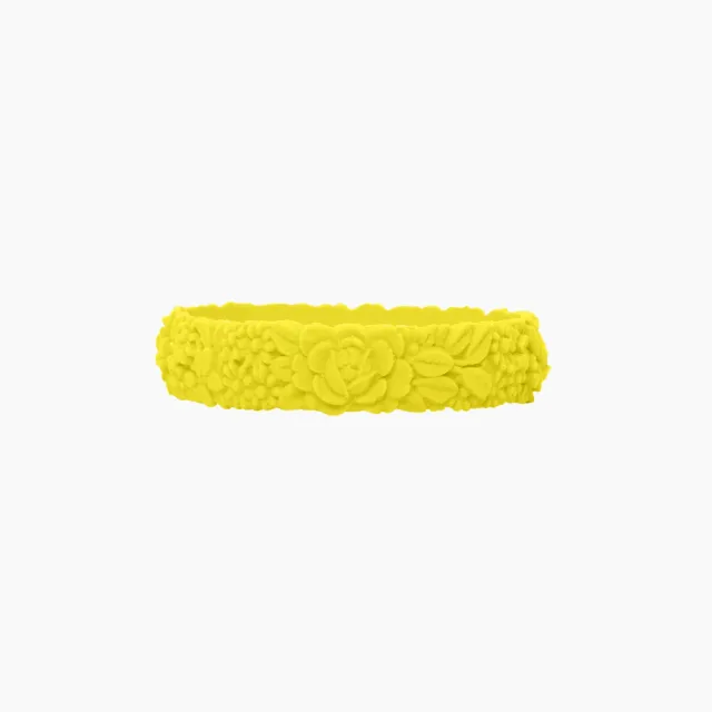 O bracelet flower bracelet silicone lime M
