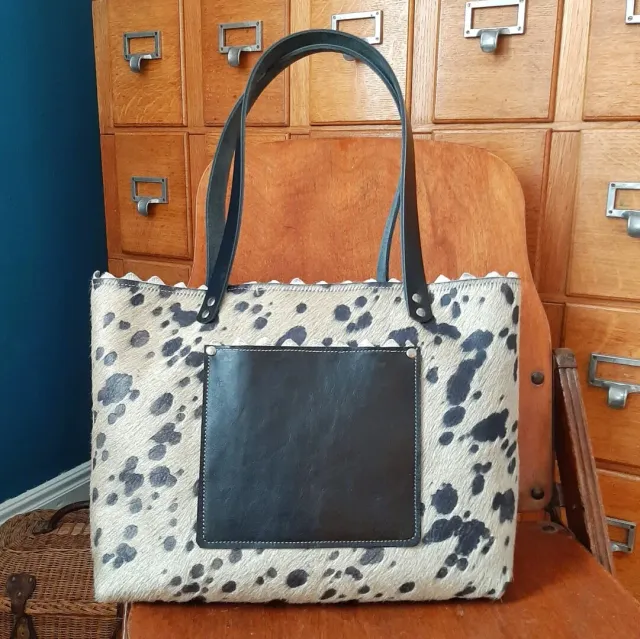 Atelier Anne R Savane sac cabas cuir vachette poil tacheté