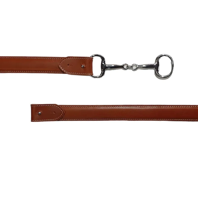 Hexagone Cuir Equestre ceinture cuir Noir surpiquée 3 cm
