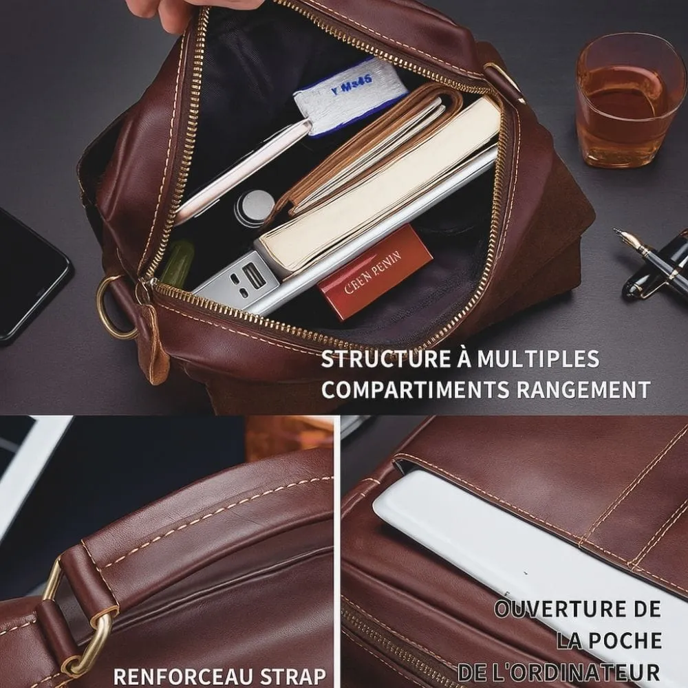 Maison Sacoches Lumen sacoche cuir noir compacte