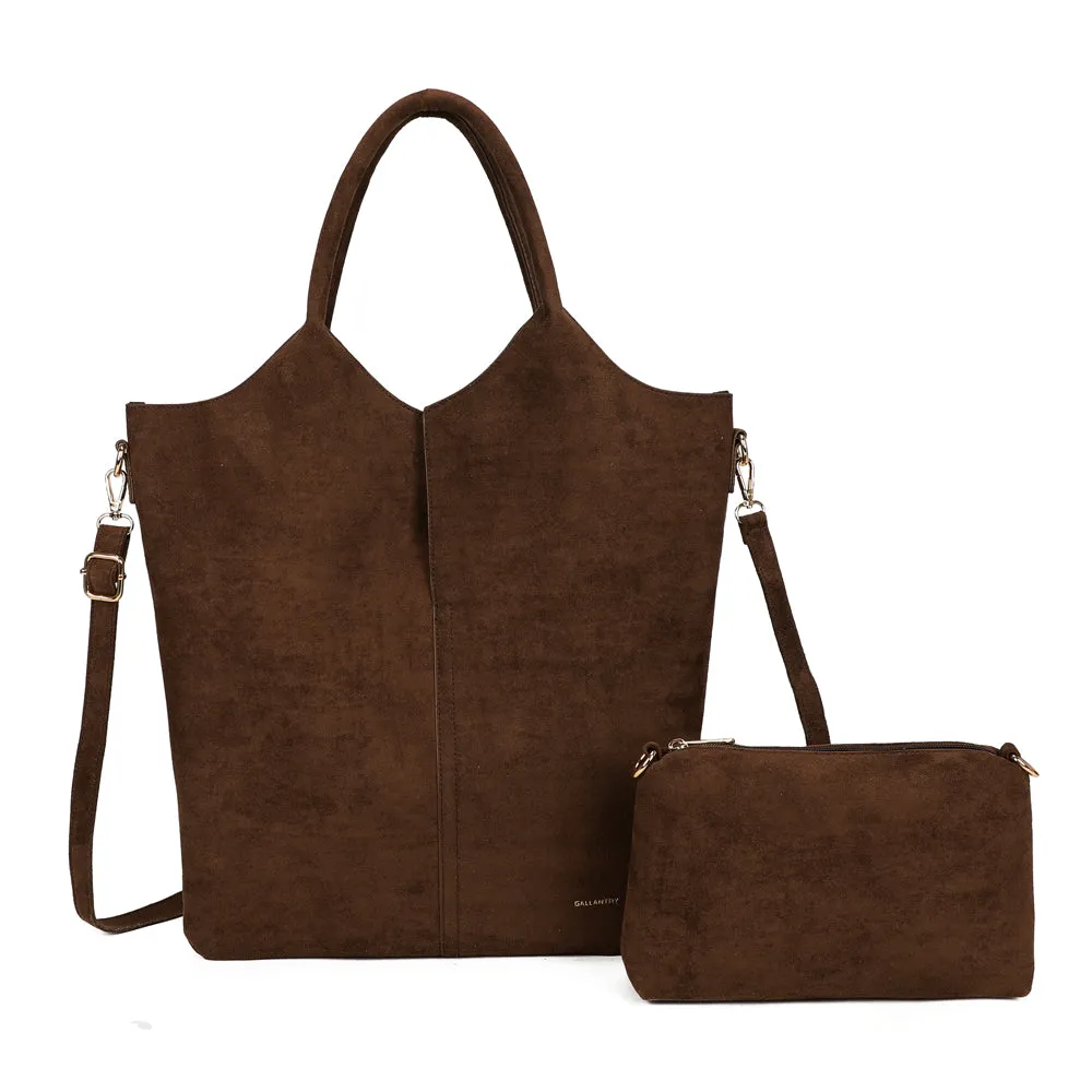 Gallantry Paris Le Vertical Élancé sac cabas noir suédine