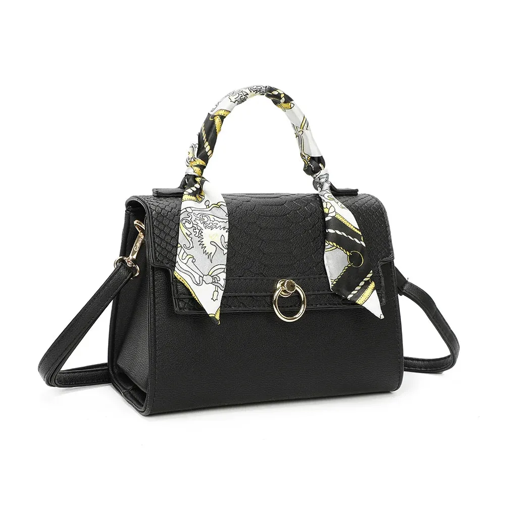 Gallantry Paris Giuliana sac à main noir foulard croco