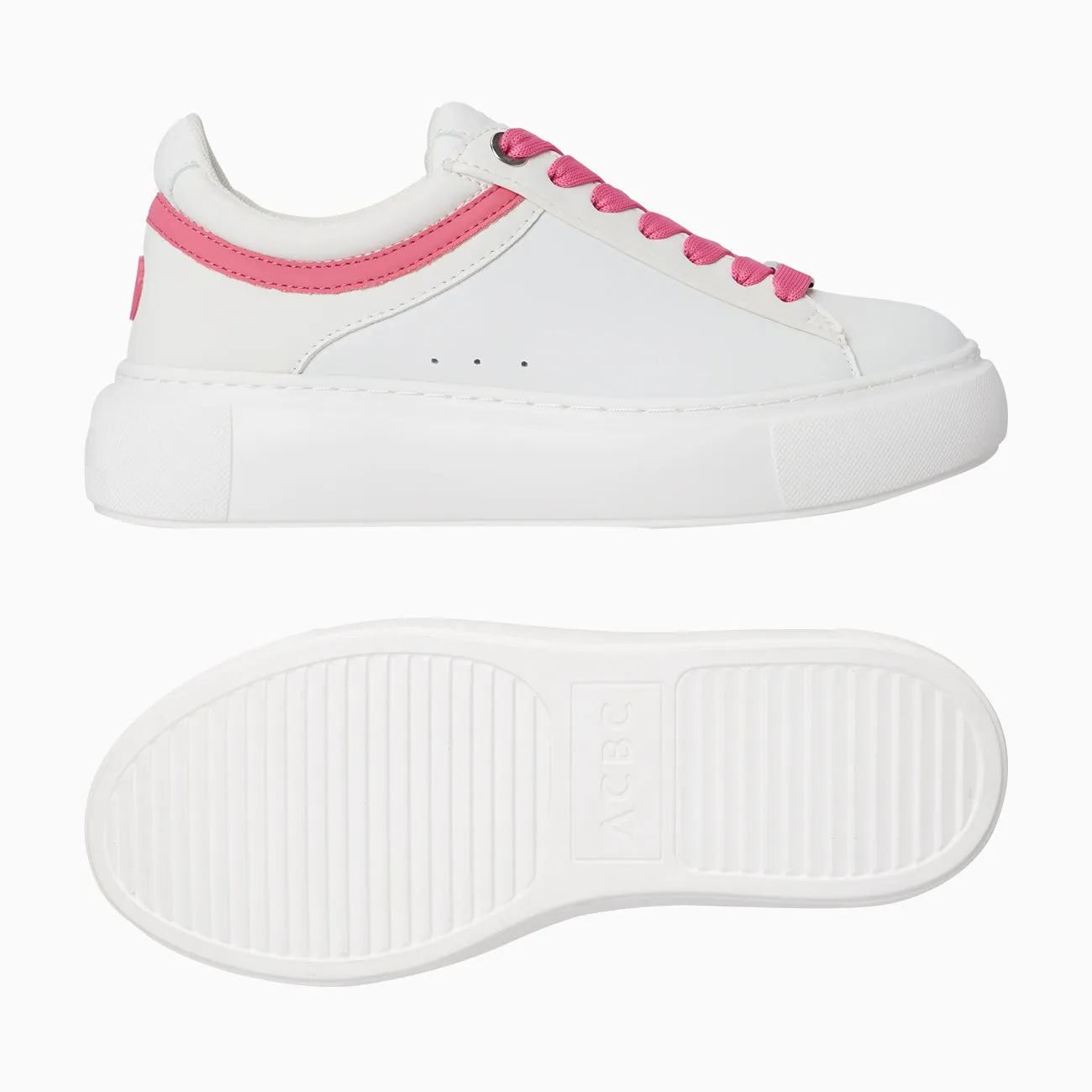 O bag Rio sneakers blanc rose éco cuir vegan