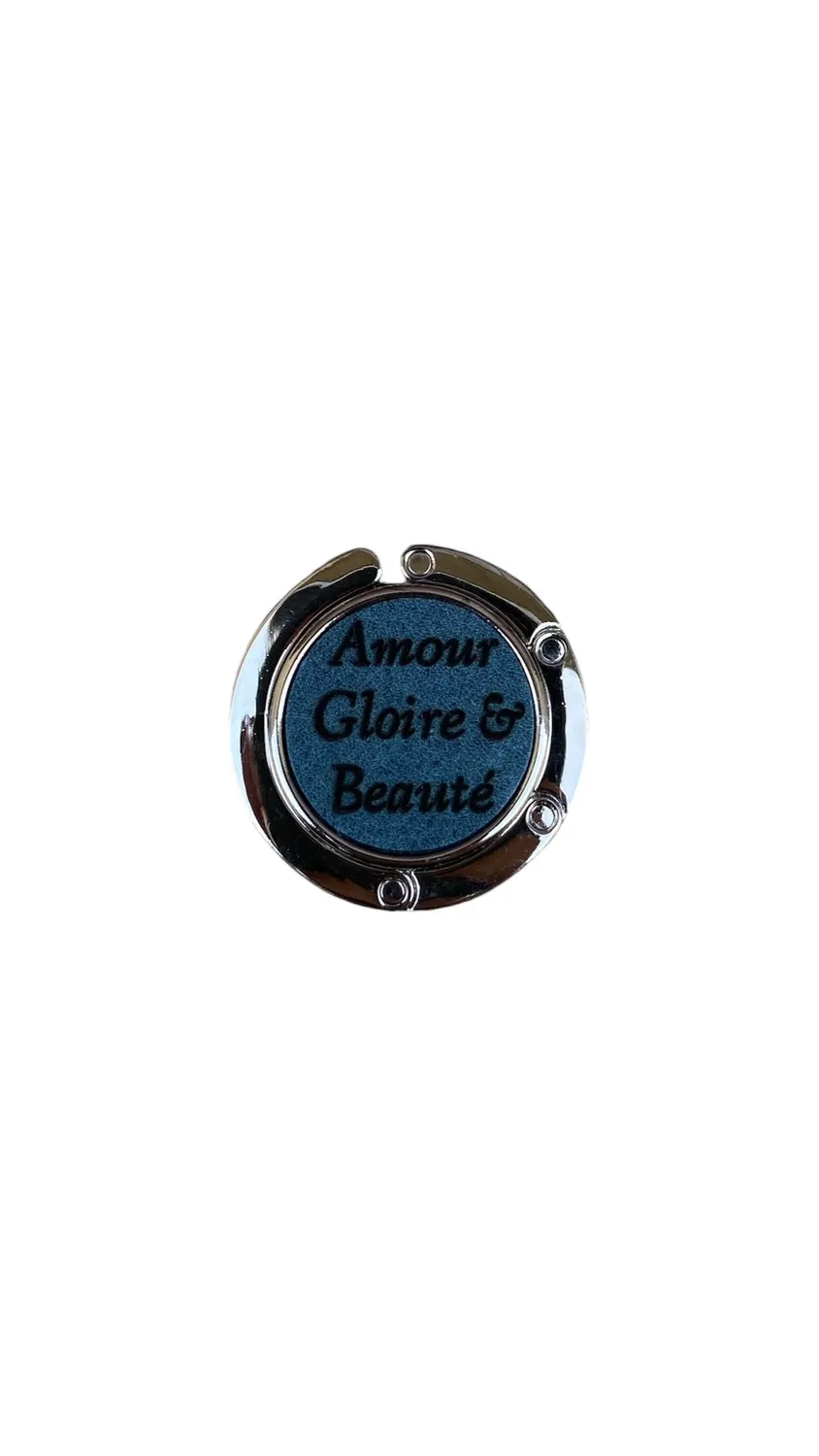 Hexagone Cuir Accroche-Sac Amour accroche sac Bleu Jean