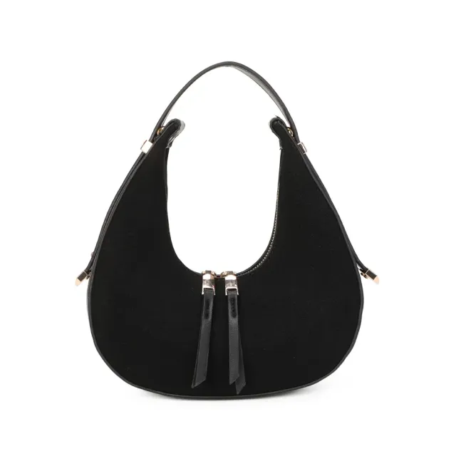 Gallantry Paris Luméra sac demi-lune noir suédine