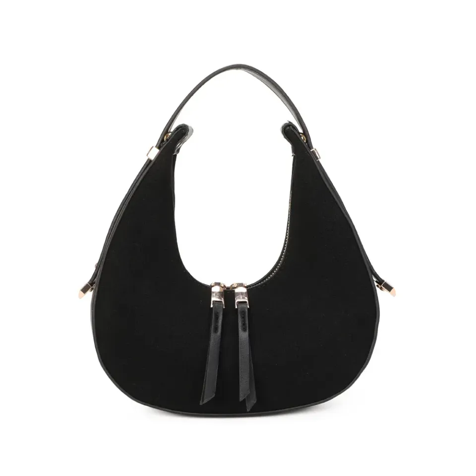 Gallantry Paris Luméra sac demi-lune noir suédine
