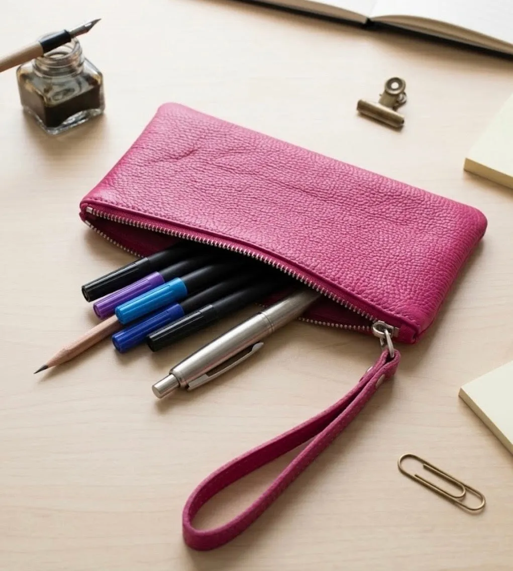 Hexagone Cuir Little Pocket pochette cuir grainé