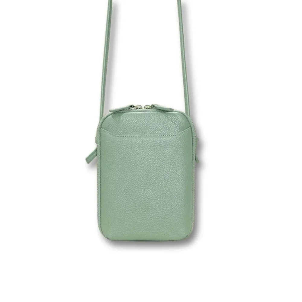 Maison Sacoches Danaé sacoche cuir gris rabat compacte