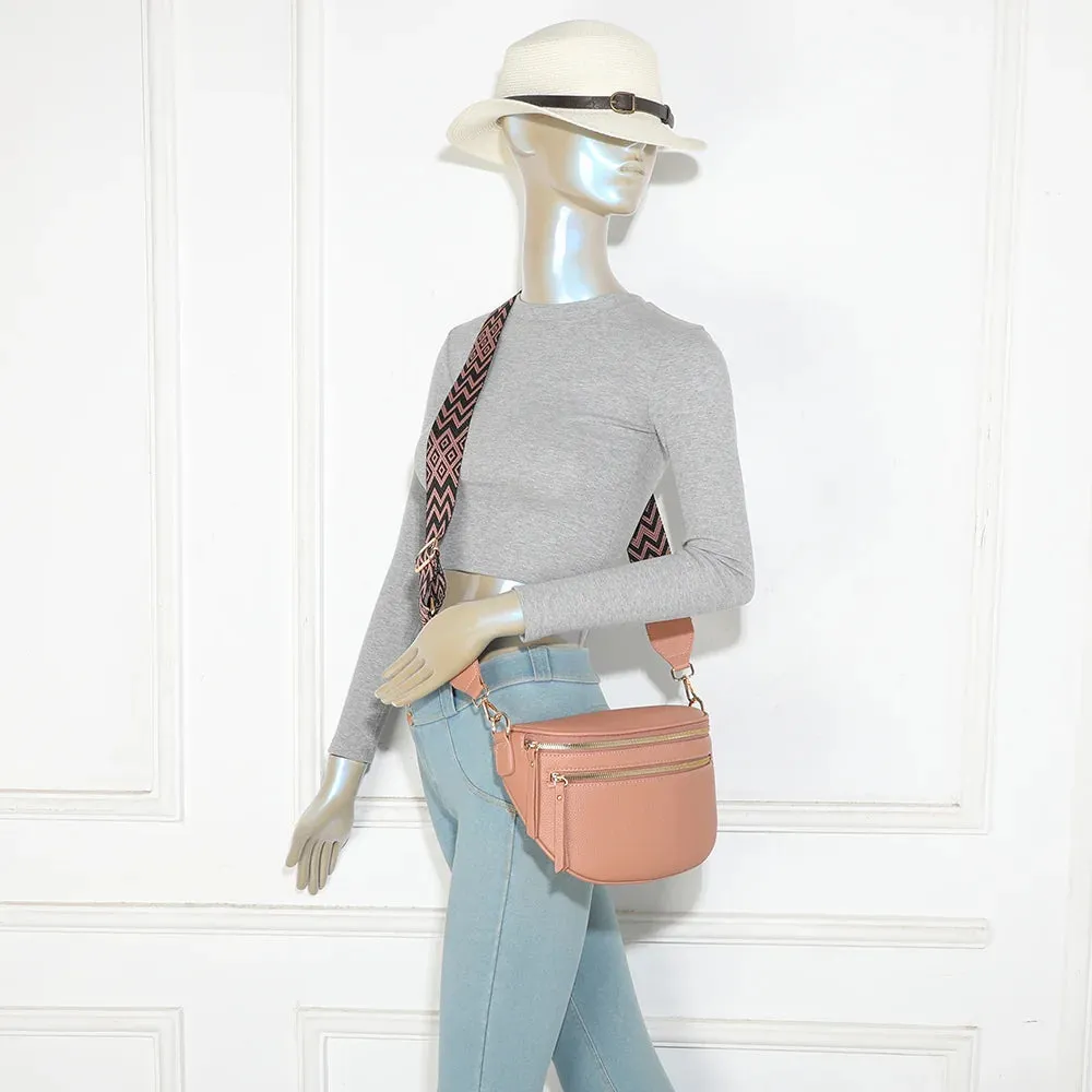 Gallantry Léonie sac banane rose foncé grainé