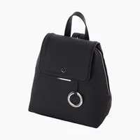 O bag Chilly Black sac à dos à rabat noir caoutchouté