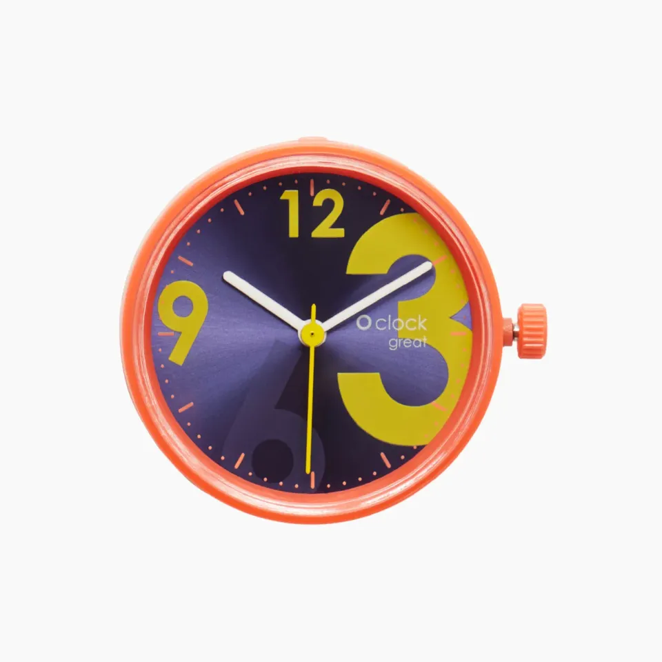 O bag O Clock Great Soleil Fluo Numbers Coral mécanisme corail