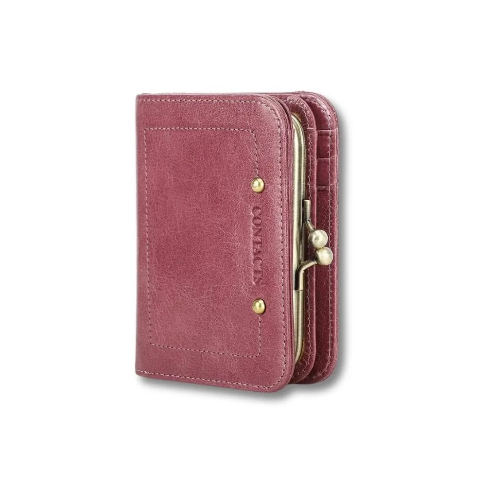 Maison Sacoches Aria porte-monnaie compact femme cuir 16 cartes