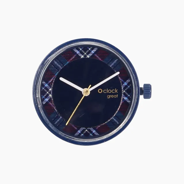 O clock Great mécanisme montre tartan bleu marine