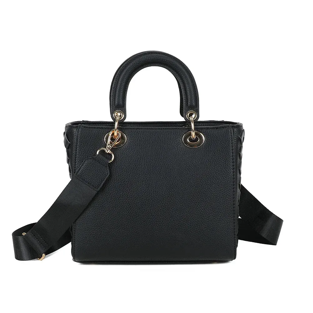 Gallantry Allure Tressée sac main noir tressé 23cm