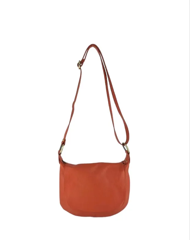 Hexagone Cuir Besace Grainée sac bandoulière marine