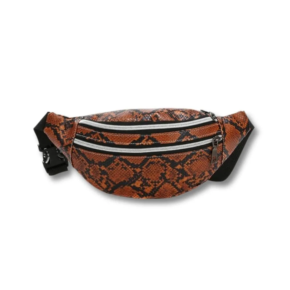 Maison Sacoches Serpy banane femme rouge python