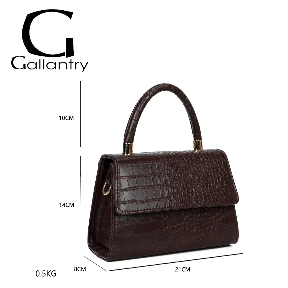 Gallantry Paris Brunello petit sac effet croco coffee