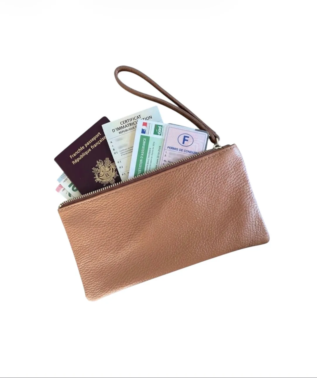 Hexagone Cuir Little Pocket pochette cuir grainé
