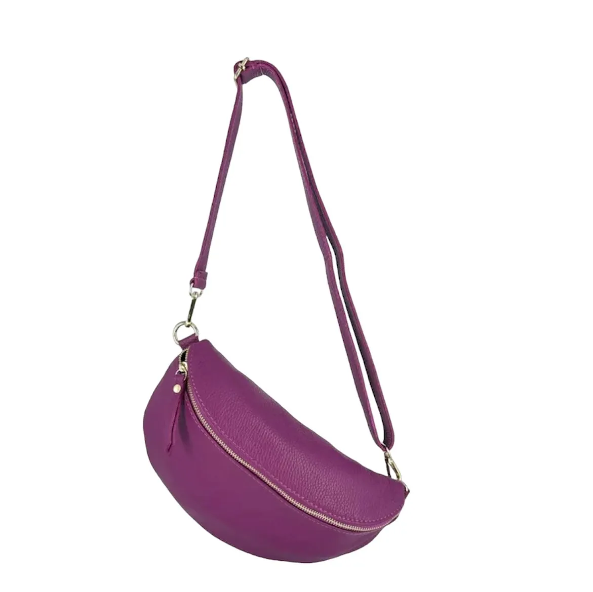 Hexagone Cuir Banane Large sac banane cuir bougainvilliers