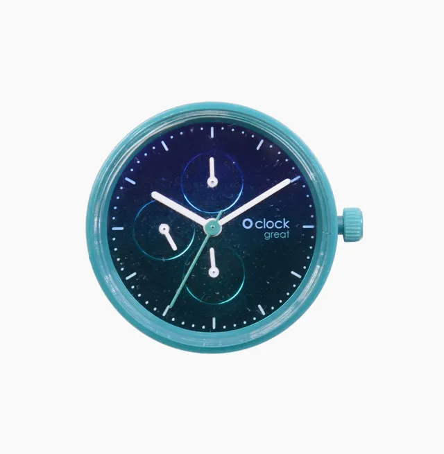 O bag O clock Great Date Beach Faded Mirror cadran montre aqua