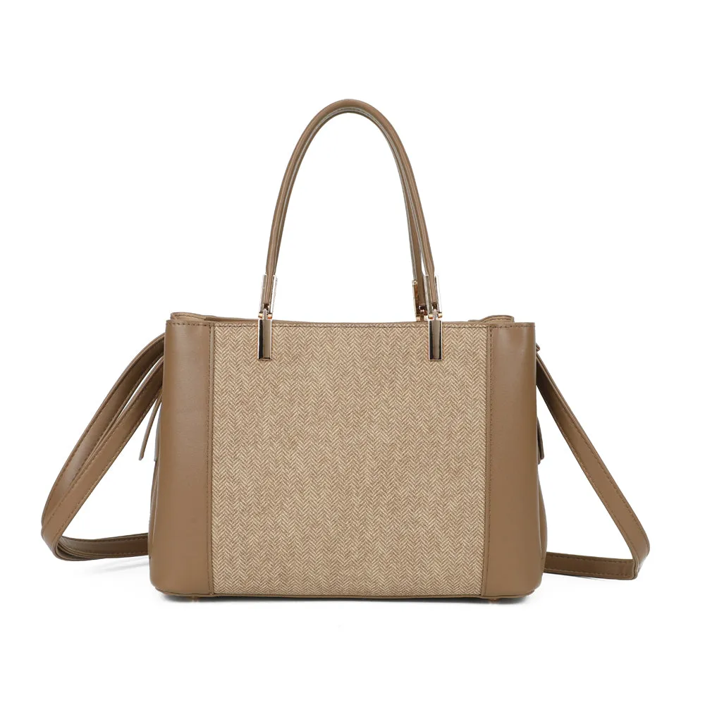 Gallantry Valdora sac à main taupe 27 cm chevrons
