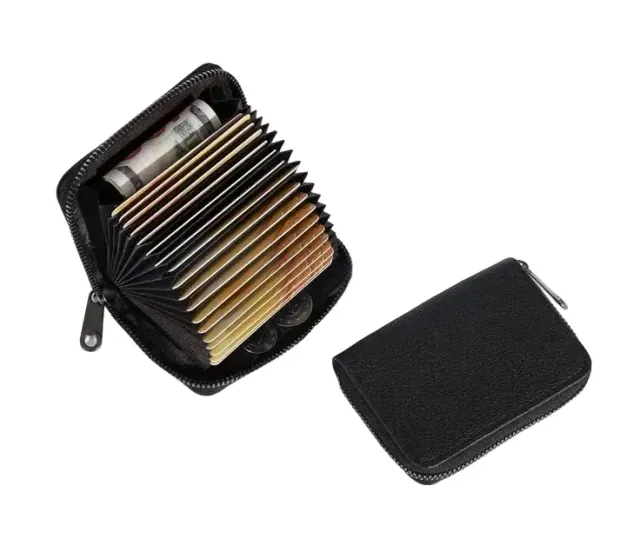 Mon Sacoche Zippé Porte Cartes Marron 11 Compartiments