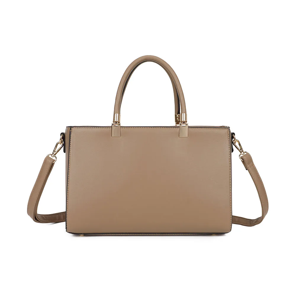 Gallantry Le Quadrille sac à main taupe géométrique