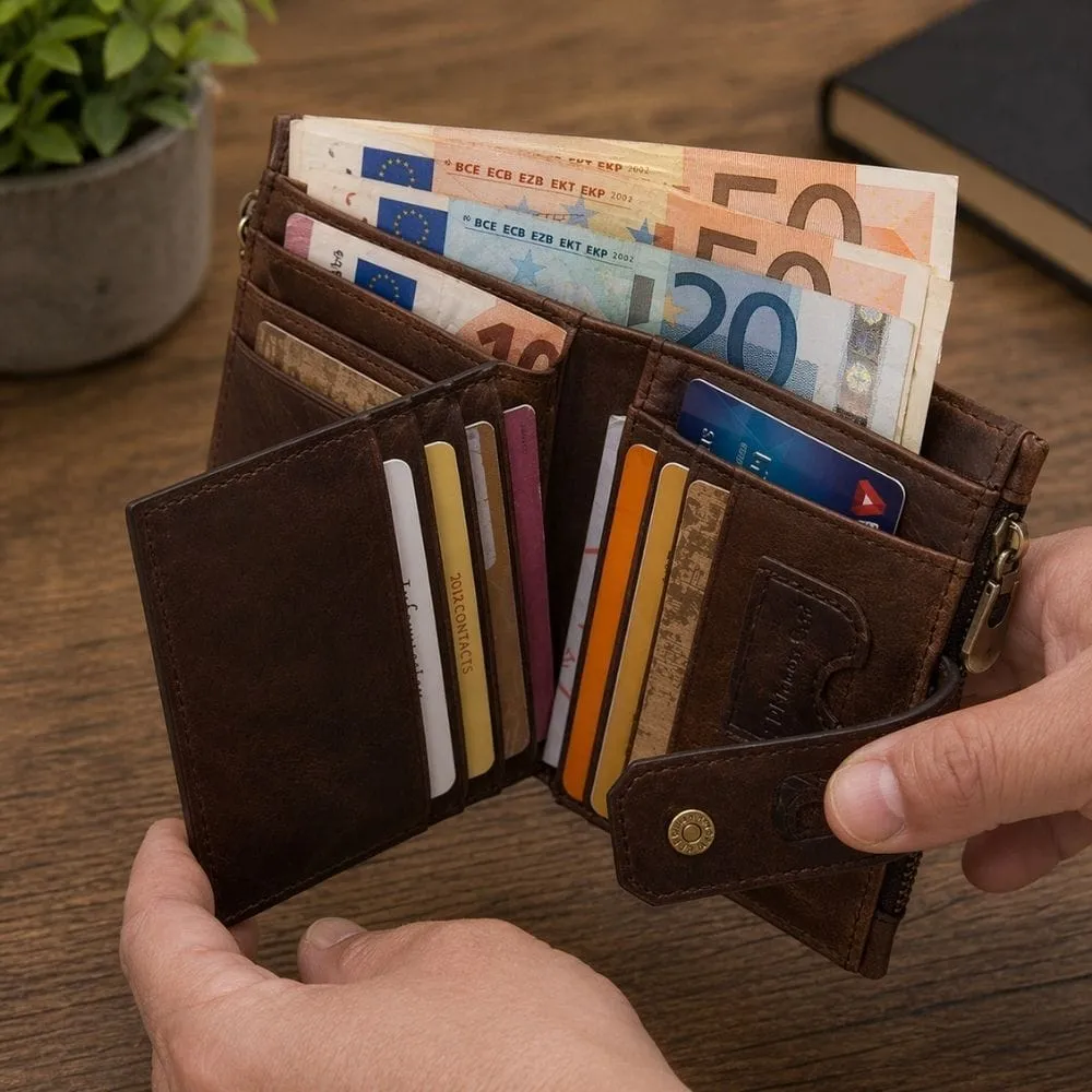 Maison Sacoches Torin porte-monnaie homme cuir marron