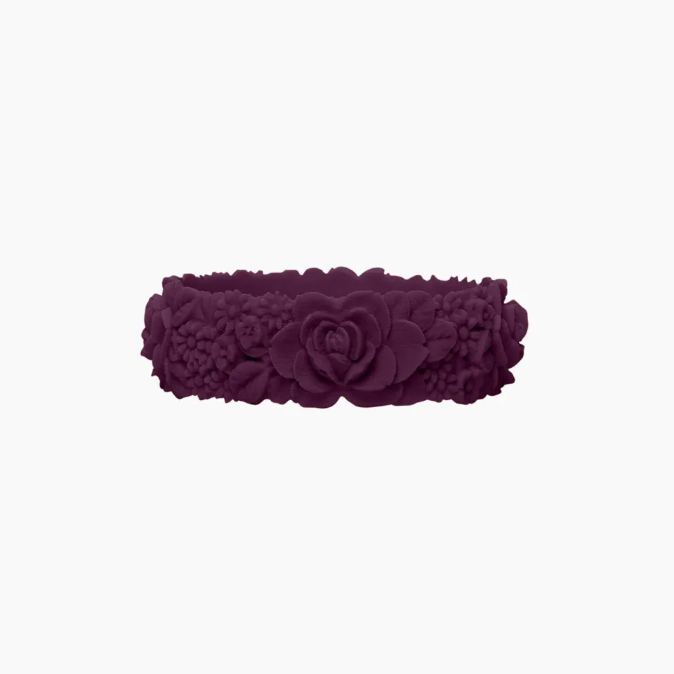 O bag Flower Big bracelet silicone bordeaux taille M