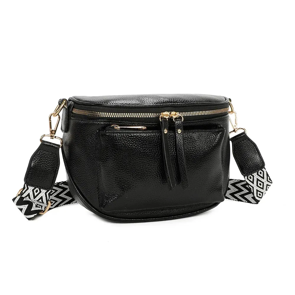 Gallantry Paris Glamour Shiny sac bandoulière noir brillant