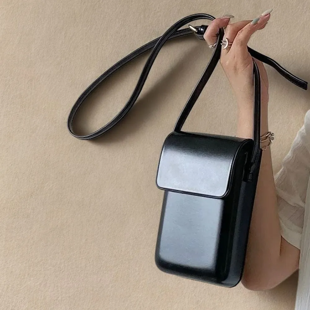 Maison Sacoches Kaline Mini sac bandoulière brun téléphone