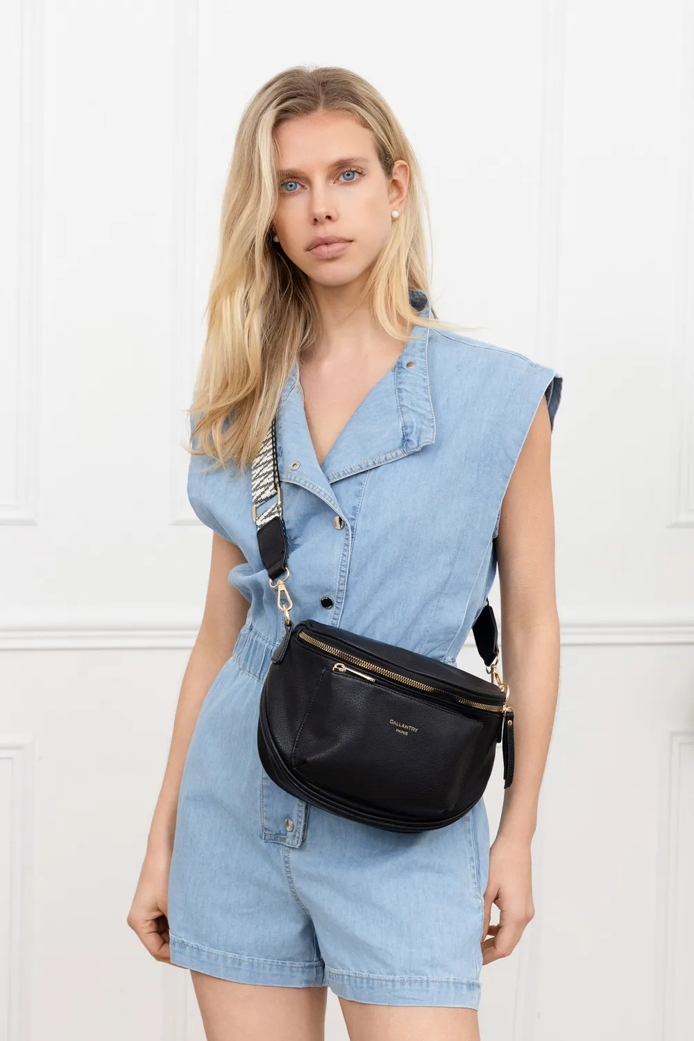 Gallantry Paris Glamour Shiny sac bandoulière noir brillant