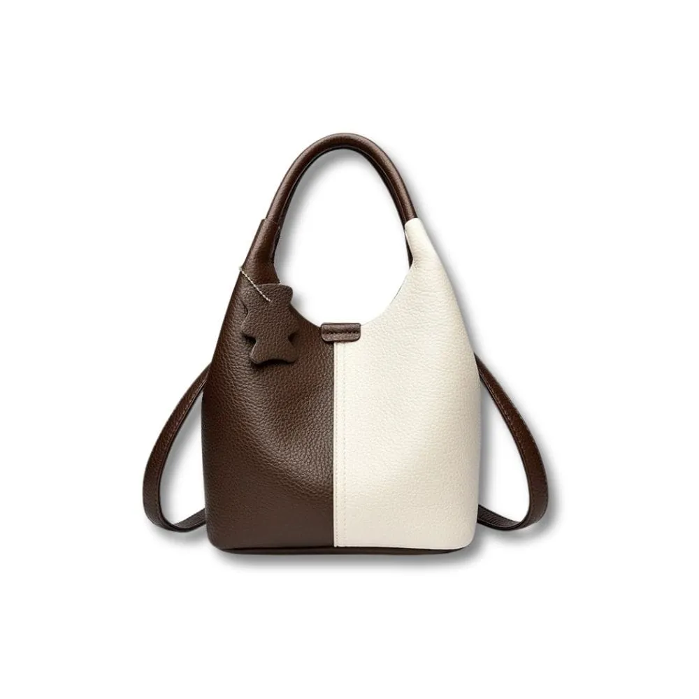 Maison Sacoches Quélia sac seau bicolore bandoulière 24 cm
