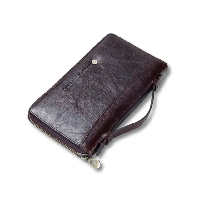Maison Sacoches Lino pochette homme Café cuir 20 cm