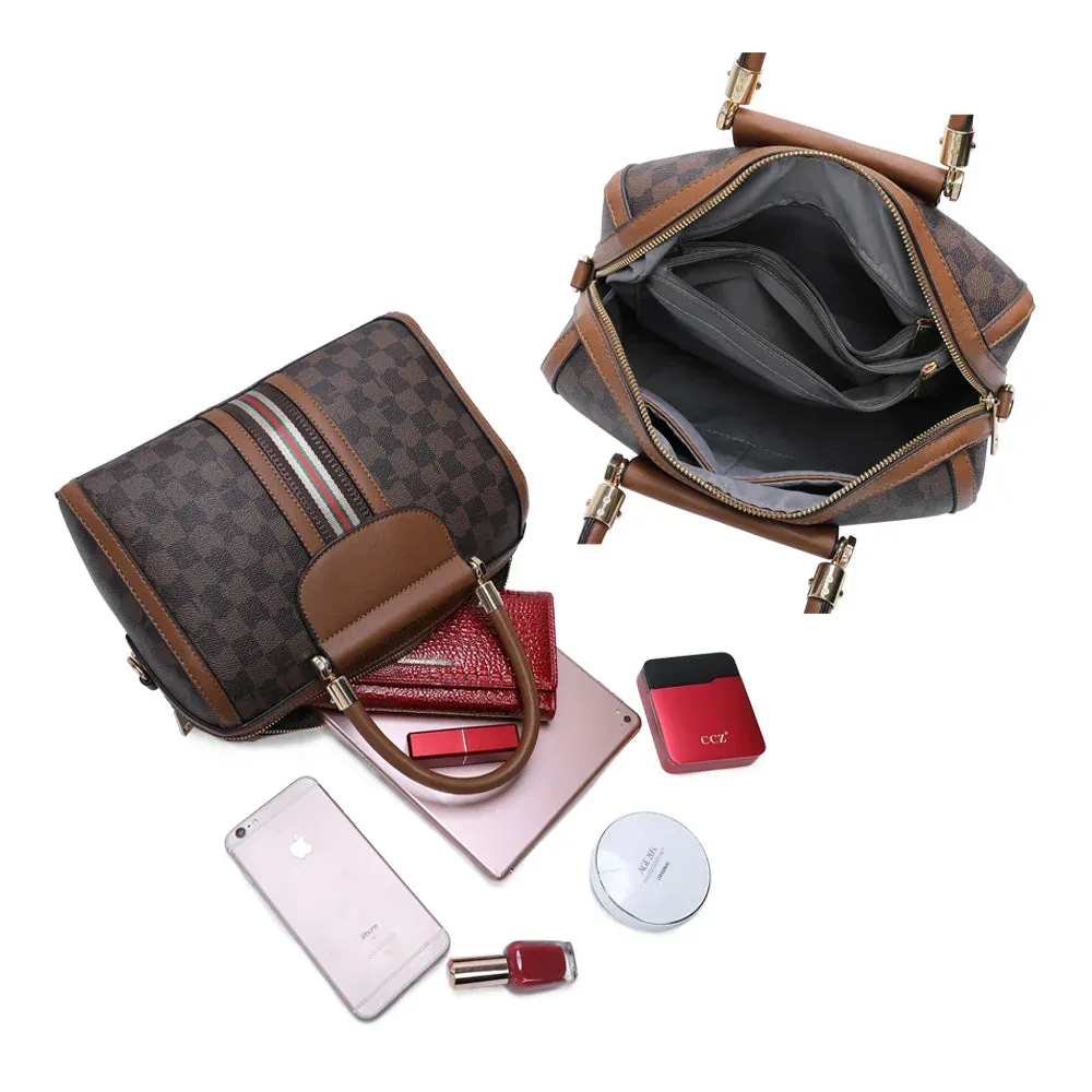 Gallantry Prestige Damier sac bowling Marron rayé