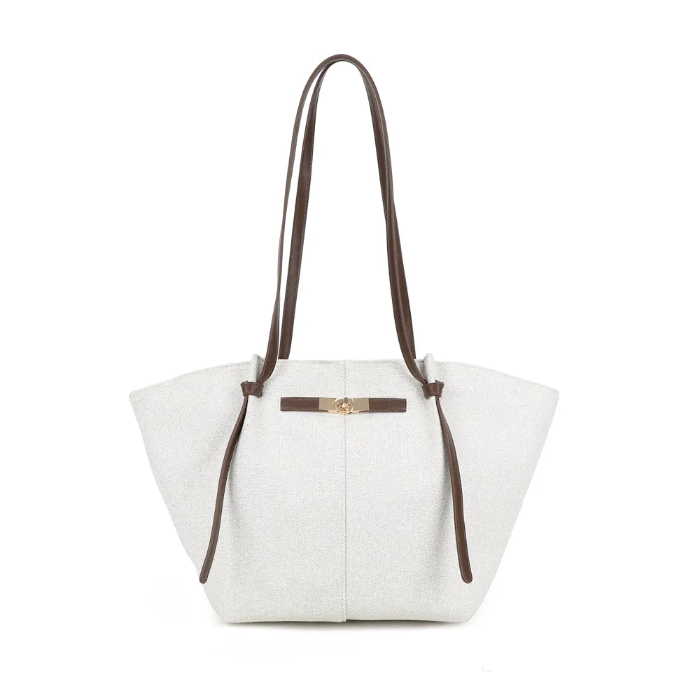 Gallantry Ivory cabas Beige/Coffee évasé léger