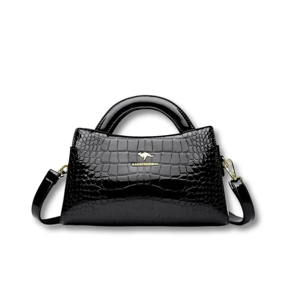 Maison Sacoches Louise sac à main bourgogne effet crocodile