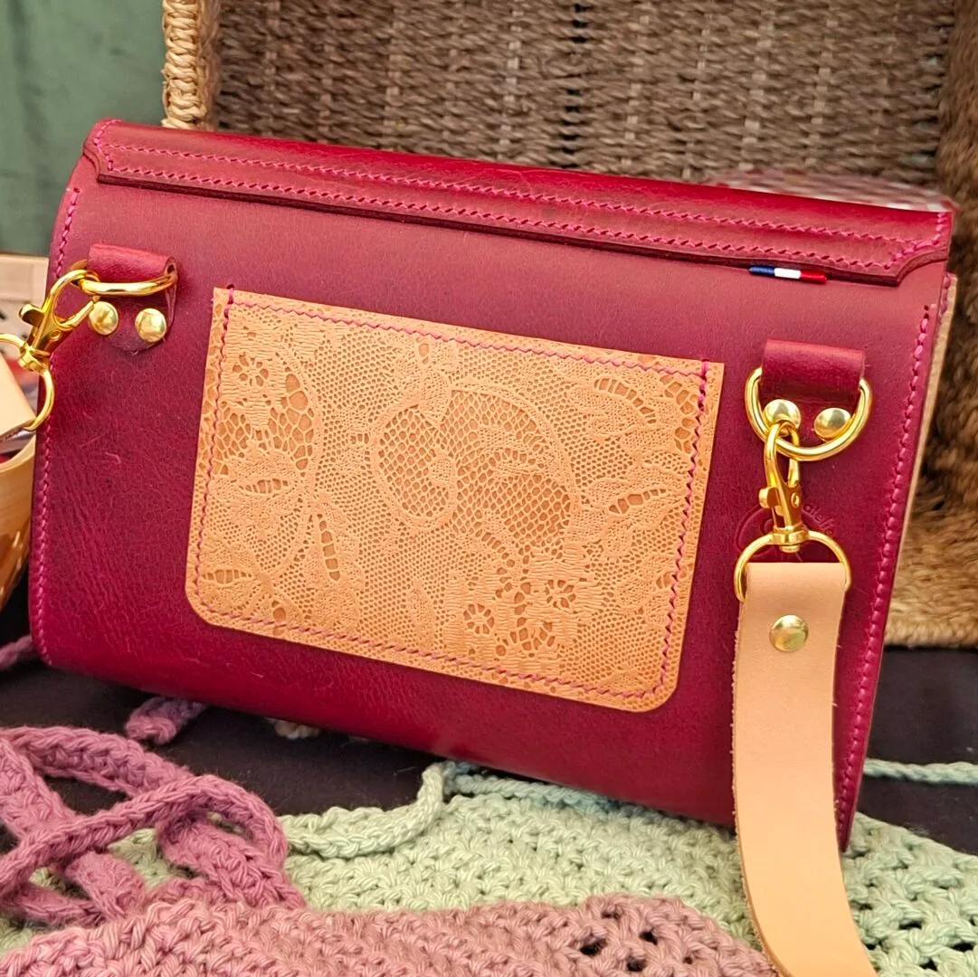 Atelier Anne R cartouchière cuir bordeaux tannage végétal