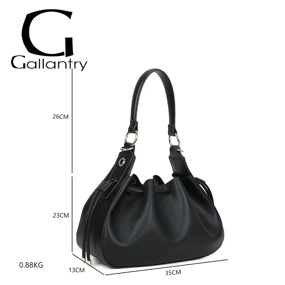 Gallantry Alma Trousse sac Taupe foncé froncé