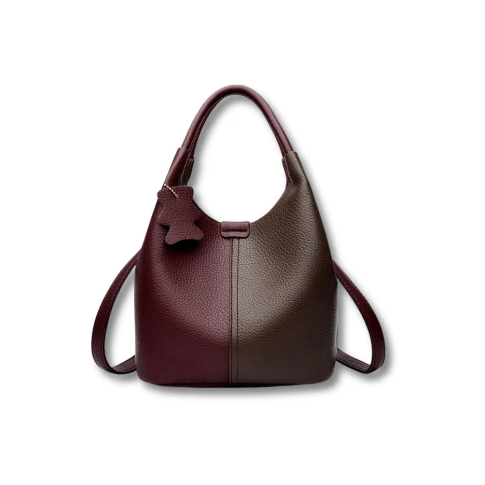 Maison Sacoches Quélia sac seau bicolore bandoulière 24 cm