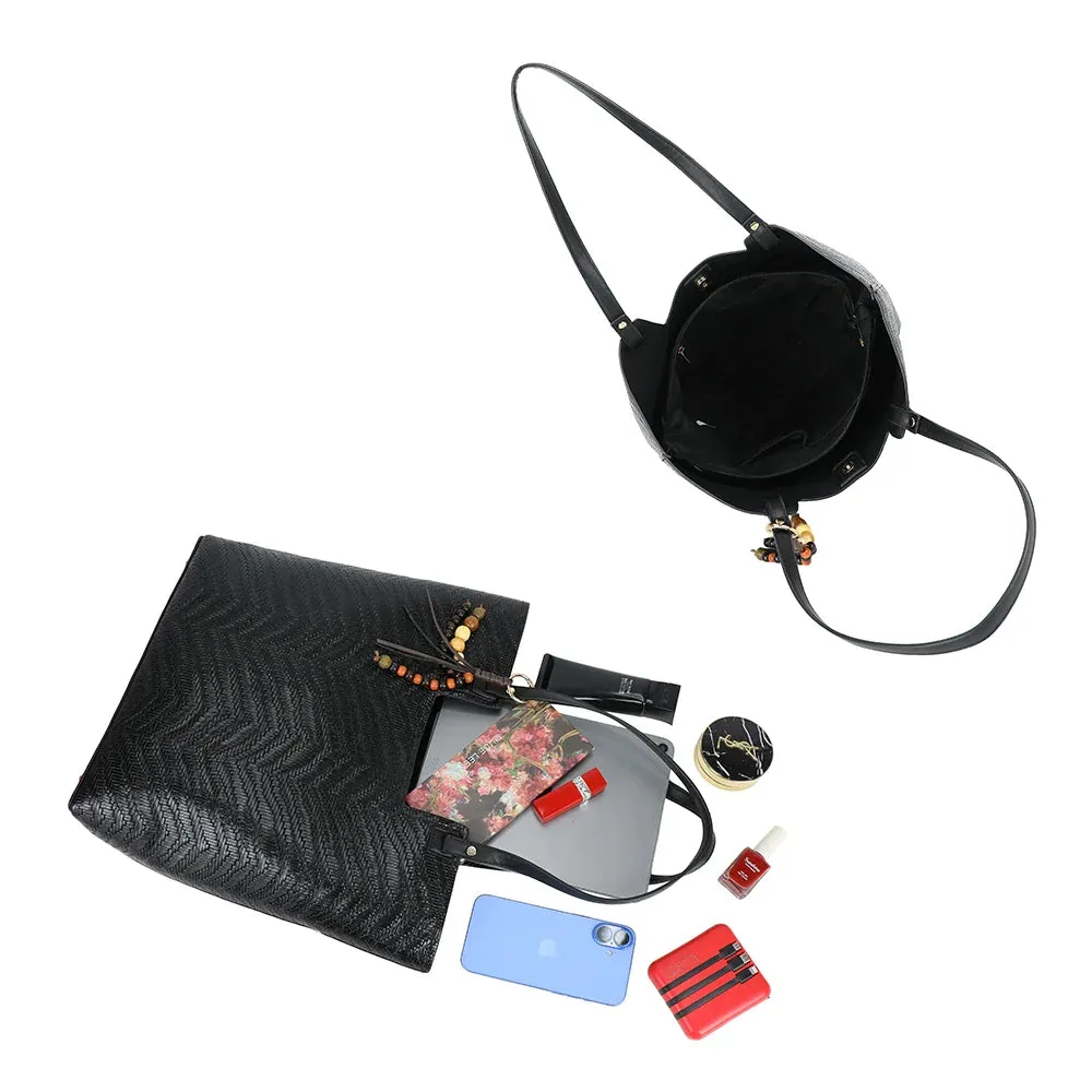 Gallantry Paris Honey sac cabas noir tressé