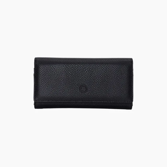 O bag Clubby grand portefeuille tissu noir zippé