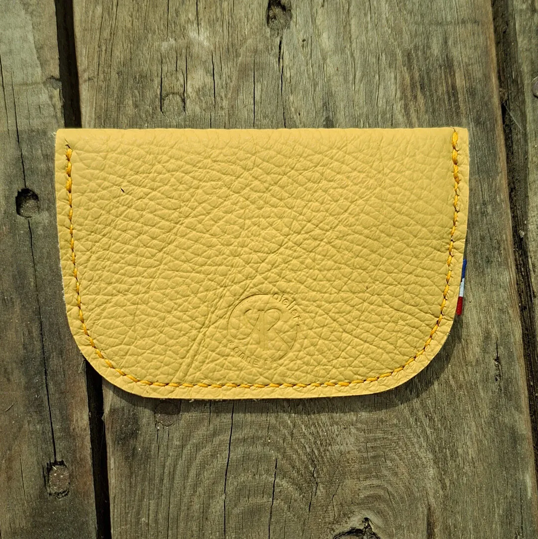 Atelier Anne R Soleil d’Ambre porte-monnaie cuir jaune marron