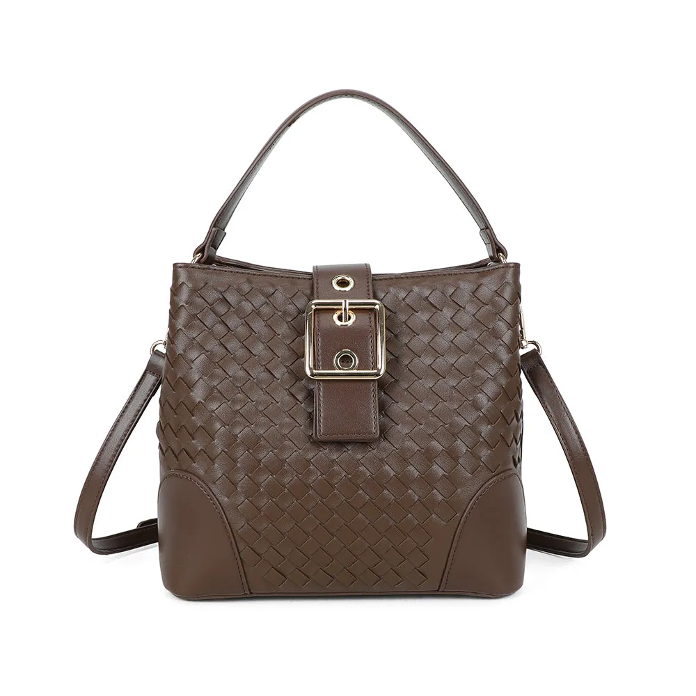Gallantry Paris Bellevue sac à main beige effet tressé